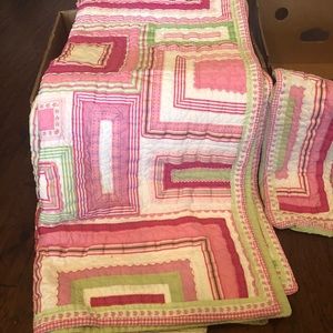 Pottery Barn Kids twin quilt, sham, and sheet set